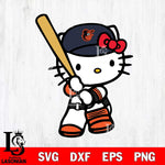 Baltimore Orioles Hello Kitty sport 6 Svg Eps Dxf Png File, Digital Download, Instant Download