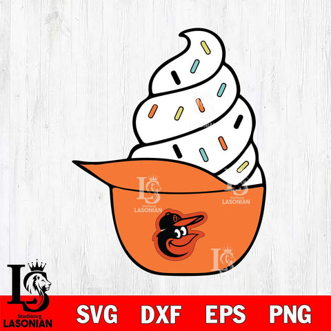 Baltimore Orioles Ice Cream Hat Svg Eps Dxf Png File, Digital Download, Instant Download