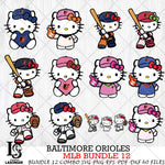 Baltimore Orioles MLB Bundle 12 Svg Eps Dxf Png File, Digital Download, Instant Download