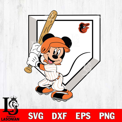 Baltimore Orioles Mickey 3 Svg Eps Dxf Png File, Digital Download, Instant Download