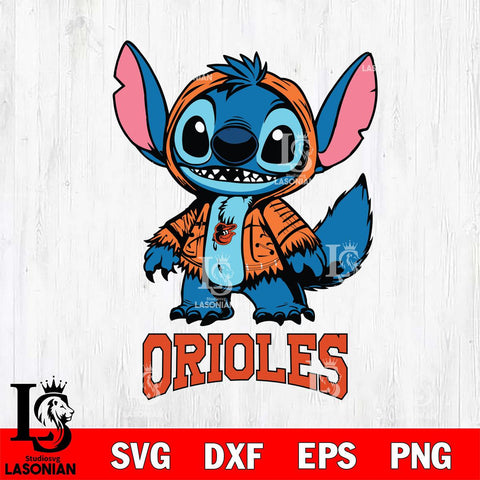 Baltimore Orioles Stitch Halloween Svg Eps Dxf Png File, MLB svg, Digital Download, Instant Download