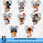 Baltimore Orioles Stitch Halloween Bundle MLB Svg Eps Dxf Png File, Digital Download, Instant Download