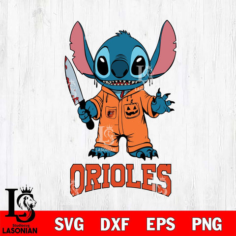 Baltimore Orioles Stitch Horror 2 Svg Eps Dxf Png File, MLB svg, Digital Download, Instant Download