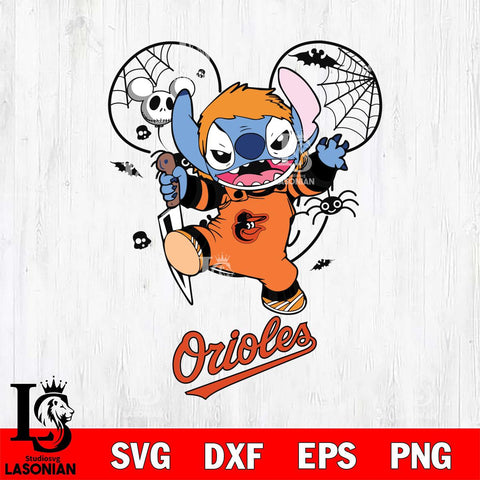 Baltimore Orioles Stitch Michael Halloween Svg Eps Dxf Png File, Digital Download, Instant Download