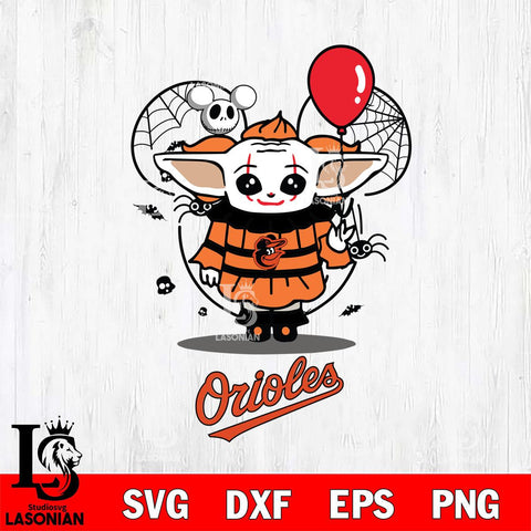 Baltimore Orioles Stitch Pennywise Halloween Svg Eps Dxf Png File, Digital Download, Instant Download