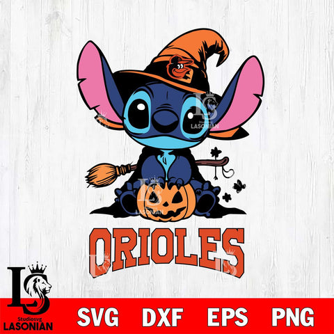 Baltimore Orioles Stitch witch Svg Eps Dxf Png File, MLB svg, Digital Download, Instant Download