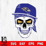 Baltimore Ravens Badass Hat Skull SVG