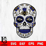 Baltimore Ravens Badass Mexico Skull SVG