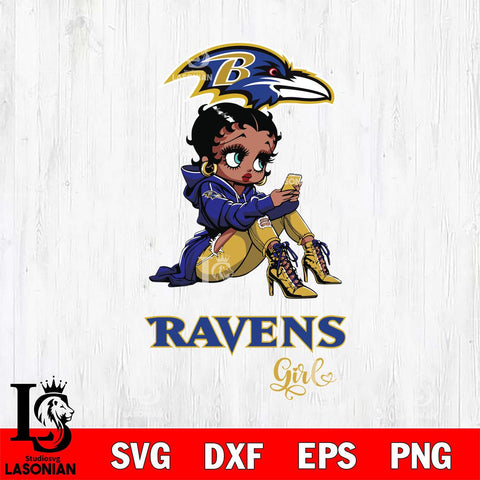 Baltimore Ravens Beauty Black Fan Girl Football Svg Eps Dxf Png File, Digital Download, Instant Download