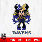 Baltimore Ravens Beauty Minnie Mouse Svg Eps Dxf Png File, Digital Download, Instant Download