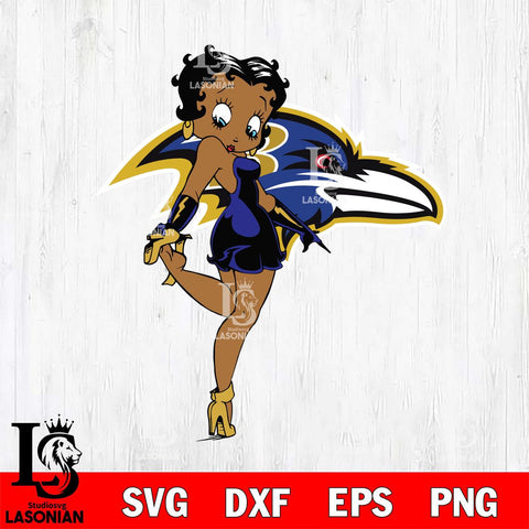 Baltimore Ravens Betty Boop Girl Fan SVG Svg Eps Dxf Png File, Digital Download, Instant Download