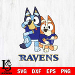 Baltimore Ravens Bluey & Bingo Svg Eps Dxf Png File, NFL svg, Digital Download, Instant Download