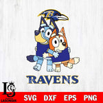 Baltimore Ravens Bluey & Bingo 3 Svg Eps Dxf Png File, NFL svg, Digital Download, Instant Download