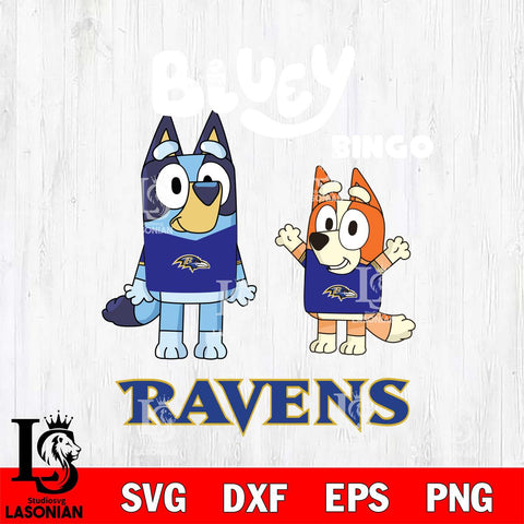 Baltimore Ravens Bluey & Bingo 4 Svg Eps Dxf Png File, NFL svg, Digital Download, Instant Download