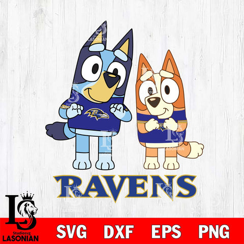 Baltimore Ravens Bluey & Bingo 6 Svg Eps Dxf Png File, NFL svg, Digital Download, Instant Download