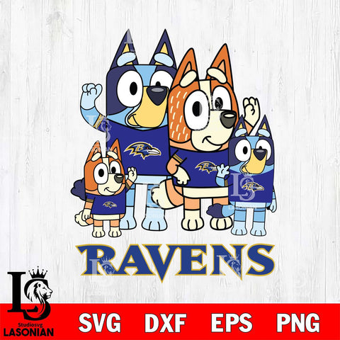 Baltimore Ravens Bluey & Bingo 7 Svg Eps Dxf Png File, NFL svg, Digital Download, Instant Download