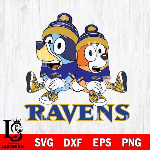 Baltimore Ravens Bluey & Bingo 8 Svg Eps Dxf Png File, NFL svg, Digital Download, Instant Download