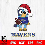 Baltimore Ravens Bluey Christmas Svg Eps Dxf Png File, Digital Download