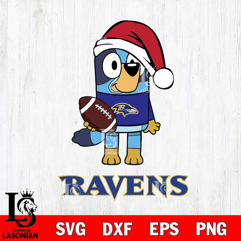 Baltimore Ravens Bluey Christmas Svg Eps Dxf Png File, Digital Download