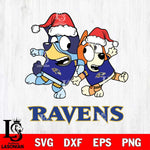 Baltimore Ravens Bluey Christmas Holiday Svg Eps Dxf Png File, Digital Download