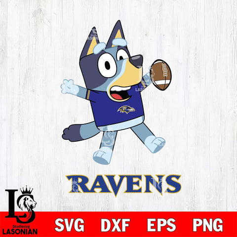 Baltimore Ravens Bluey Sport Football Cricut Files,Bluey Svg file,Digital Download ,Instant Download