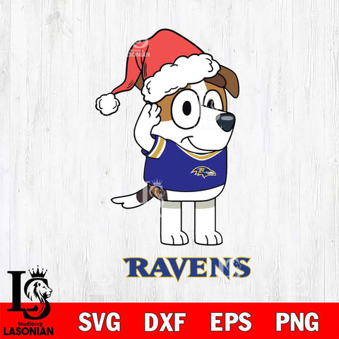 Baltimore Ravens Christmas Bluey Jack Sport Svg Eps Dxf Png File,Cut Svg Files, Digital File, Sublimation