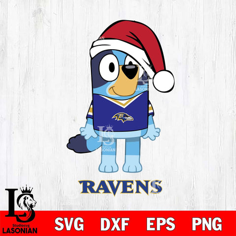 Baltimore Ravens Christmas Bluey Sport Svg Eps Dxf Png File,Cut Svg Files, Digital File, Sublimation