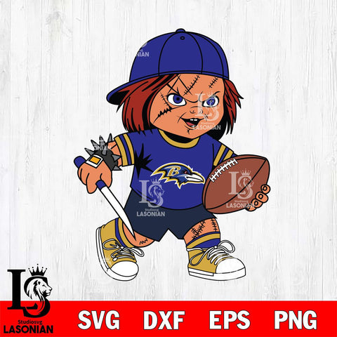 Baltimore Ravens Chucky Horror 10 Svg Eps Dxf Png File, NFL svg, Digital Download, Instant Download