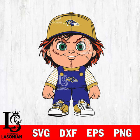 Baltimore Ravens Chucky Horror Svg Eps Dxf Png File, NFL svg, Digital Download, Instant Download