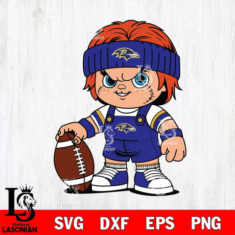 Baltimore Ravens Chucky Horror 5 Svg Eps Dxf Png File, NFL svg, Digital Download, Instant Download