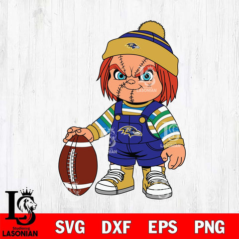 Baltimore Ravens Chucky Horror 6 Svg Eps Dxf Png File, NFL svg, Digital Download, Instant Download