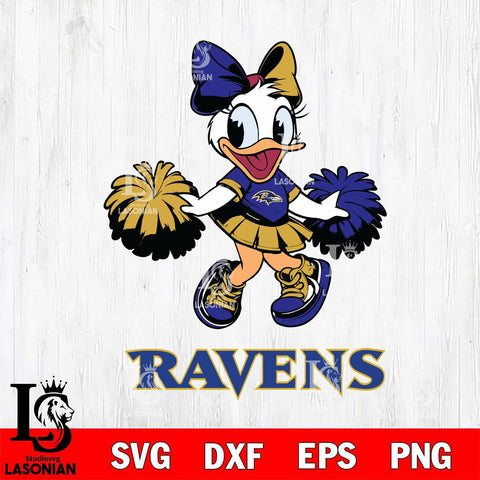 Baltimore Ravens Daisy Duck Cheerleader Disney, Svg Eps Dxf Png File, Digital Download