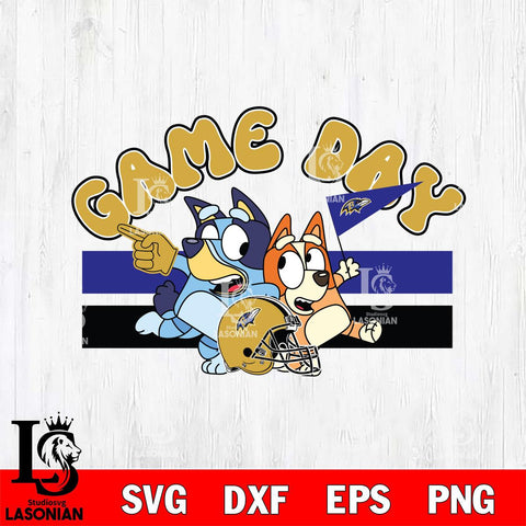 Baltimore Ravens Game Day Bluey NFL Svg Eps Dxf Png File, Digital Download, Instant Download