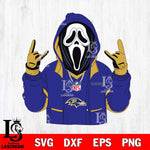 Baltimore Ravens Ghostface Scream Football Halloween Svg Eps Dxf Png File, Digital Download, Instant Download