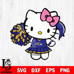 Baltimore Ravens Hello Kitty Cheerleader 12 Svg Eps Dxf Png File, Digital Download, Instant Download