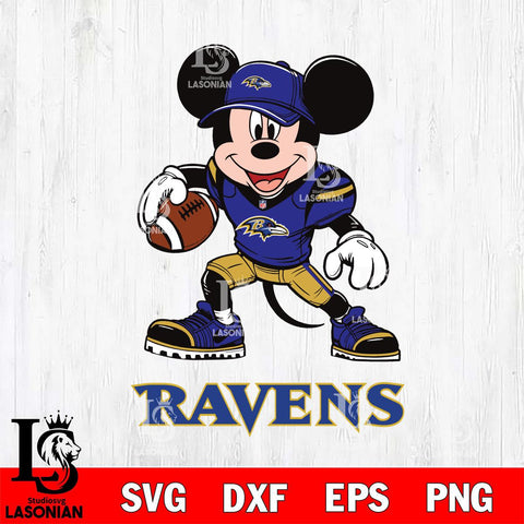 Baltimore Ravens Mikey Mouse Disney, Svg Eps Dxf Png File, Digital Download