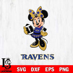 Baltimore Ravens Minnie Mouse, Svg Eps Dxf Png File, Digital Download