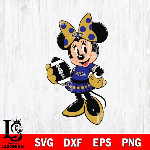 Baltimore Ravens Minnie Mouse Svg Eps Dxf Png File, Digital Download, Instant Download