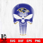 Baltimore Ravens Punisher Skull SVG