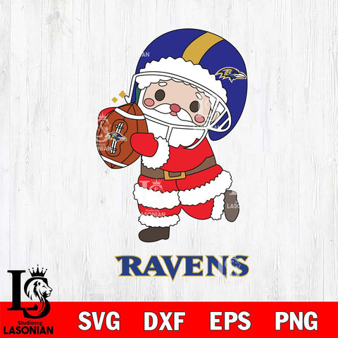 Baltimore Ravens Santa Claus Cute Svg Eps Dxf Png File,NFL Svg Files,Digital Download,Sublimation,Instant Download