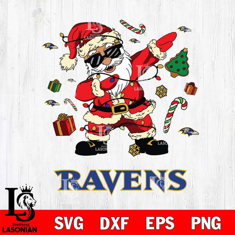 Baltimore Ravens Santa Claus Football Svg Eps Dxf Png File,NFL Svg Files,Digital Download,Sublimation,Instant Download