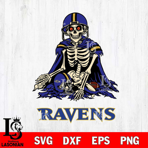 Baltimore Ravens Skeleton Football 3 Svg Eps Dxf Png File, Digital Download