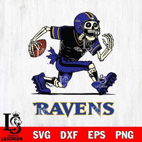 Baltimore Ravens Skeleton Football Svg Eps Dxf Png File, Digital Download