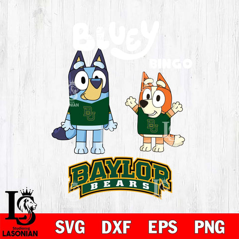 Baylor Bears Bluey & Bingo 4 Svg Eps Dxf Png File, NCAA svg, Digital Download, Instant Download