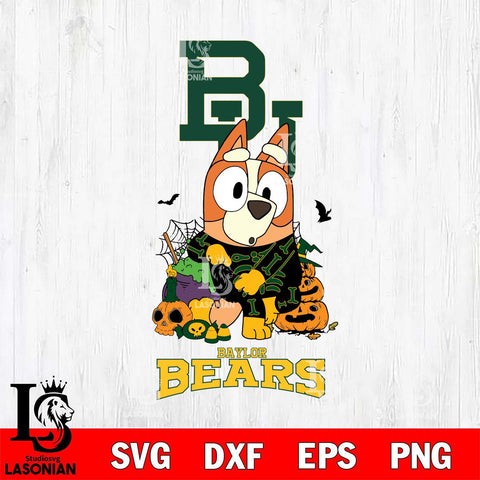 Baylor Bears Bluey Halloween NCAA Svg Eps Dxf Png File, Digital Download, Instant Download