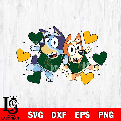 Baylor Bears Bluey heart Svg Eps Dxf Png File, Digital Download, Instant Download