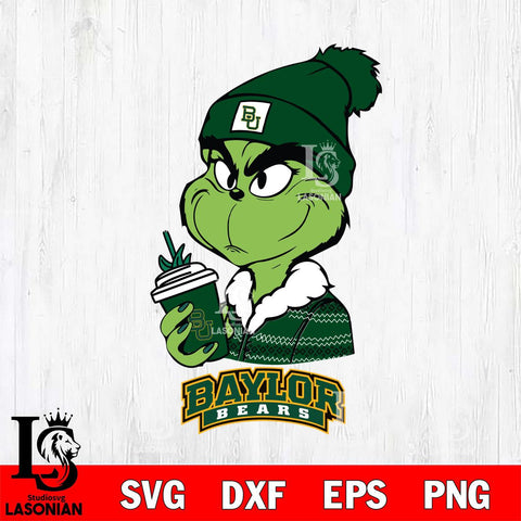 Baylor Bears Boujee Grinch Christmas Cut Files Cricut, Svg Dxf Eps Png file, Digital download , Silhouette