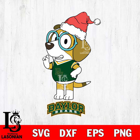 Baylor Bears Christmas Bluey Honey Sport Cut Files,Bluey Cricut,Christmas Svg , Bluey svg , Digital Download, dxf eps png pdf file