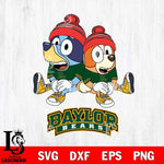 Baylor Bears Christmas Bluey & Bingo Sit Cut Files,Bluey Cricut,Christmas Svg , Bluey svg , Digital Download, dxf eps png pdf file