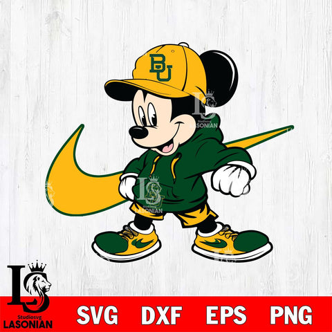 Baylor Bears Cool Mickey Mouse Svg Eps Dxf Png File, NCAA svg, Digital Download, Instant Download